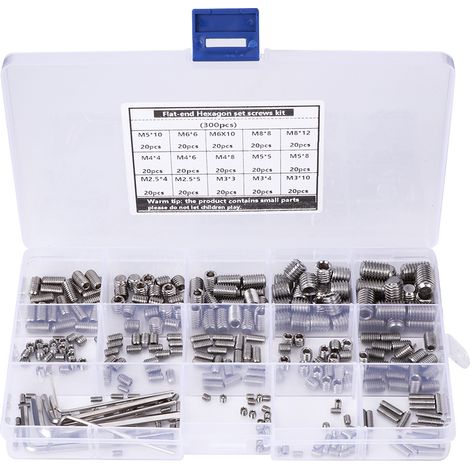cosse a sertir-Kit de 300 vis sans tête hexagonales en inox 304 – pour instruments et appareils – avec 6 clés hexagonales (1/5)