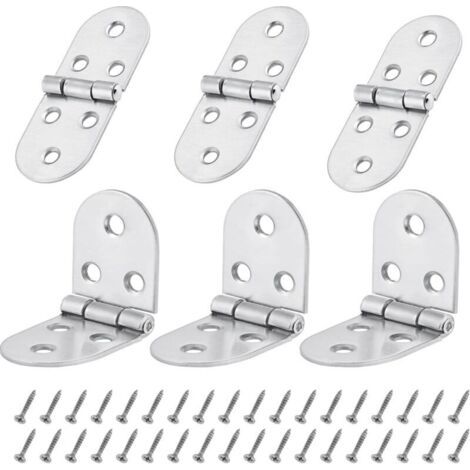 BUNTHAUS 6Pcs 270 Degrés Charnières de Table Pliantes, Plat Porte Cabinet pliable Charnières, Métal Round Edge Machine à Coudre Table Pliante Meubles Flip Plateau Charnière (1/5)