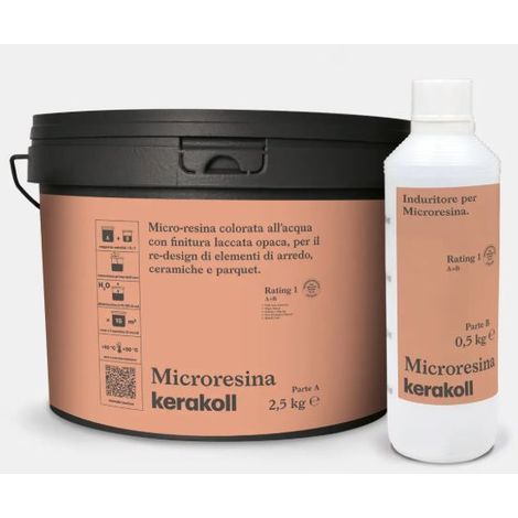 Microresina colorata all'acqua bianco opaco finitura laccata 0,9+0,2kg
