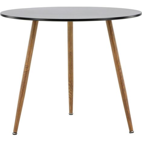 Table à Manger Ronde "Polar" 90cm Noir (1/5)