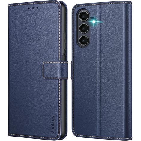 Handyhülle Samsung Galaxy A25 5G Leder Schutzhülle Blau Magnet Standfunktion (1/5)