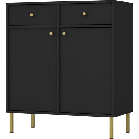 Selsey OKTIO Buffet 2 portes avec 2 tiroirs - 84 cm - graphite noir