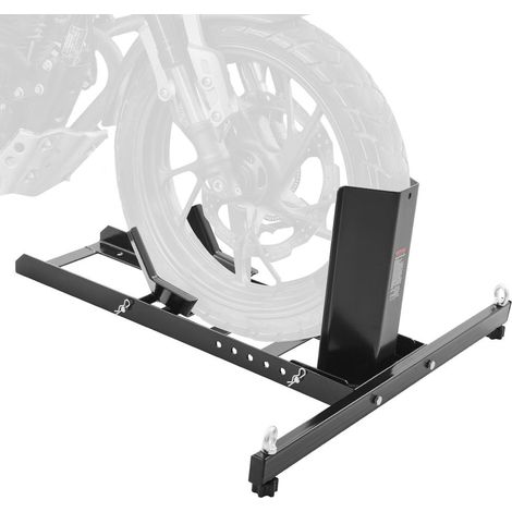 Bloque Roue Moto 816,5 kg Cale Roue Moto Dia. 381-558,8 mm Largeur 76,2-177,8 mm Support de Transport de Moto en Acier Stand pour Sécuriser Transport de Moto sur Camion Remorque Atelier Garage (1/5)