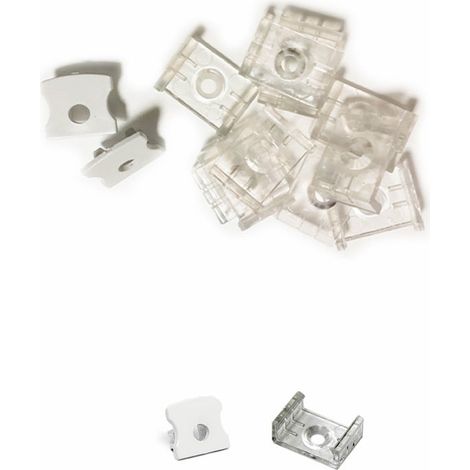 Lot de 10 attaches et de 2 capuchons pour profilé 220V