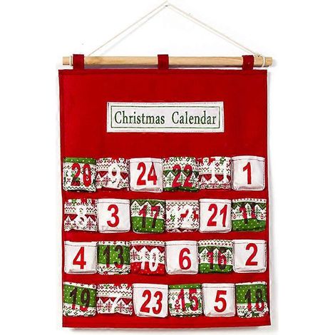 Kreativer Adventskalender, Süßigkeitenaufbewahrungsbeutel, wiederverwendbarer Countdown-Weihnachtskalender zum Aufhängen, Neujahrsschmuck, Dezember