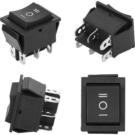 Lot de 10 interrupteurs à bascule à 6 broches avec bouton en plastique pour appareils électroménagers KCD4 (1/5)
