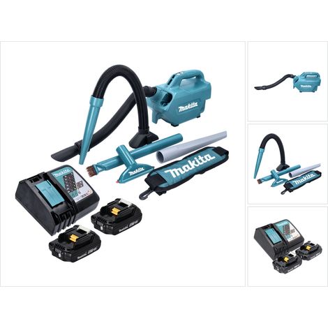 Aspiratore a batteria Makita DCL 184 RA 18 V 54 mbar 0,5 l + 2x batteria ricaricabile 2,0 Ah + caricabatterie