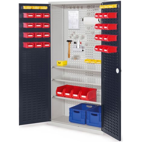 Kappes ®RasterPlan Werkzeugschrank 1950x1000m Modell 6 Tiefe 410mm Schlitzplattentüren anthrazitgrau
