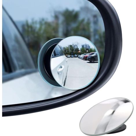 2 Pack Car Blind Spot Mirrors, Round Wide Angle Adjustable Convex Frameless HD Glass Mirror for Cars, SUVs, Trucks (1/5)