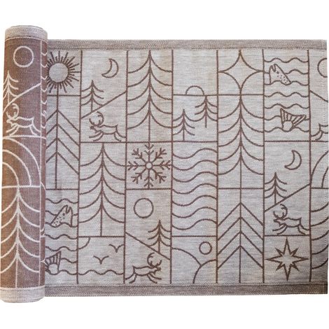 Jokipiin Pohjoinen Sauna Sitzunterlage 45 x 160 cm Sauna Seat Cover white/brown