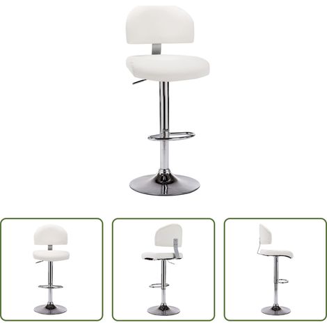 Confort d'assise - Tabouret de bar Blanc Similicuir (1/5)