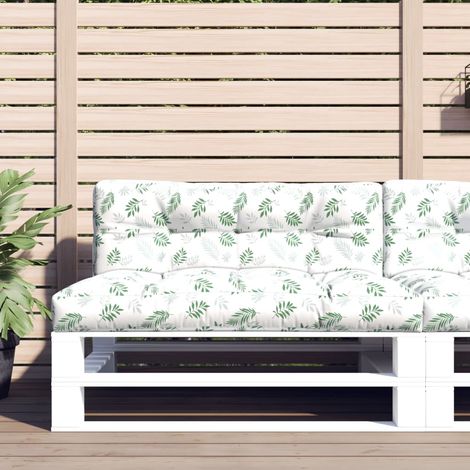 Coussins de palette lot de 2 motif de feuilles tissu (1/5)