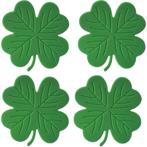 Lot de 4 sous-verres verts antidérapants pour la Saint-Valentin (1/5)