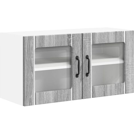 Maison Exclusive - Armario de vidrio para pared LUCCA Gris Sonoma