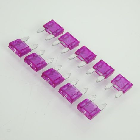 Set aus 10 n Mini-Flachstecksicherungen 3A 11x16x4mm für Auto (1/2)