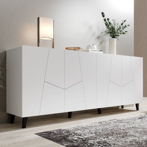 Buffet design blanc mat 200 cm Fuji (1/4)