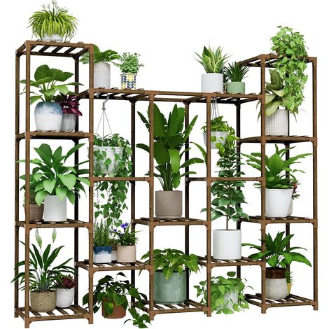 Grand support pour plantes d'intérieur et d'extérieur à suspendre pour 14 pots de fleurs pour salon, terrasse, balcon et jardin (1/5)