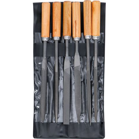 Jeu de limes aiguilles  Manche en bois  100 mm  6 pièces