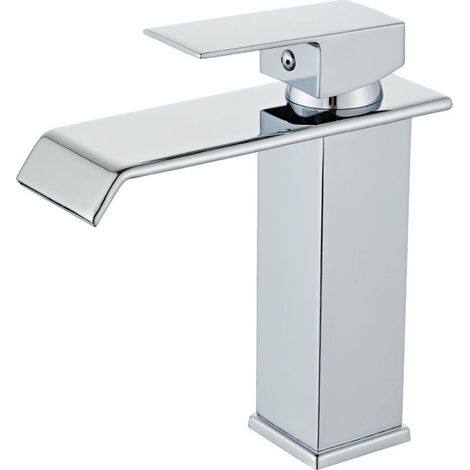 Robinet Lavabo - Cascade - Acier Inoxydable 304 - Mitigeur Chaude/Froide - Pour Salle De Bain - 1 Pièce (1/5)