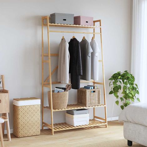 Porte-vêtement avec étagères 110x40x180 cm bambou CFW474276 (1/5)