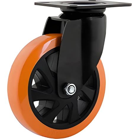 RUEDA GIRATORIA DE 4" (100 MM) HASTA 100 KG - RUEDA DE TRANSPORTE RESISTENTE CON PLACA