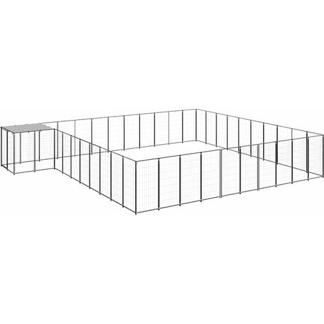 Maison Exclusive - Gabbia per Cani Nera 31,46 m² in Acciaio (1/5)