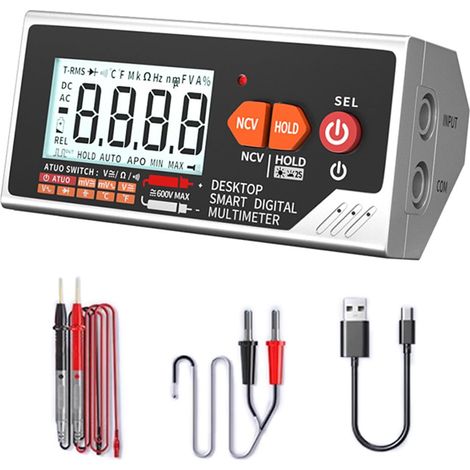 Multimètre numérique portable avancé 5999 comptes Capacitance Résistance Testeur Convient pour les spécialistes du câblage à domicile Multimètre rechargeable (1/4)