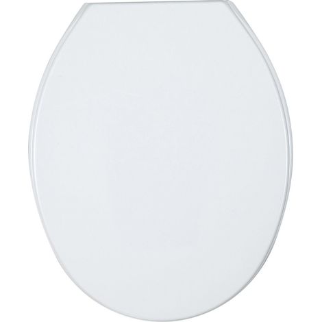Wenko – Abattant WC Aurora – Lunette en thermoplastique recyclable – Fixation plastique ajustable – Dimensions 36,2 x 45 cm – Blanc (1/7)