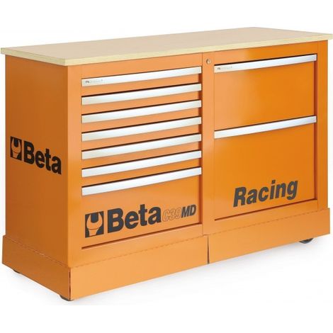 BANCO DA LAVORO CON RUOTE ARANCIONE BETA C39MD O (1/3)