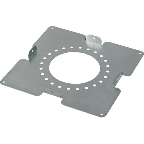 TEN – Plaque galva écart au feu double paroi isolé Ø80-130 – Fixation sur plancher – Sécurité contre matériaux combustibles (1/2)