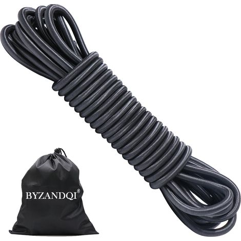 Corde en caoutchouc - 8 mm - 10 m - Noir (1/5)