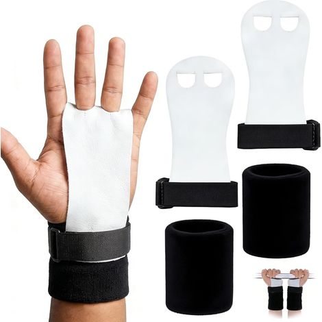 1 Pair Maniques de Gymnastique en Cuir avec Maintien du Poignet, Protège-paumes de Gymnastique, Manique Crossfit pour Entraînement sportif Accessoires pour Barres Fitness Cross Training et Exercices d (1/5)
