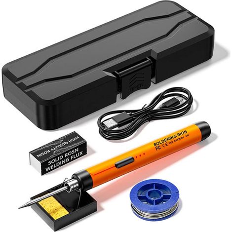 Soldador USB portátil e inteligente, lápiz de soldadura multifuncional con control de temperatura de 300 a 450 °C para trabajos de reparación y mantenimiento mediante soldadura. (1/5)