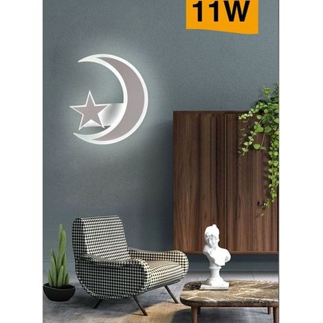TRADE SHOP - Applique Lampada Stella E Luna A Led Moderna 11w Tre Colorazione Di Luce E47-3c - (1/5)
