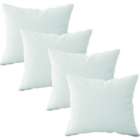 Lot de 4 oreillers, coussins de garnissage carrés - 40 x 40 cm - Blanc - Vivezen (1/5)