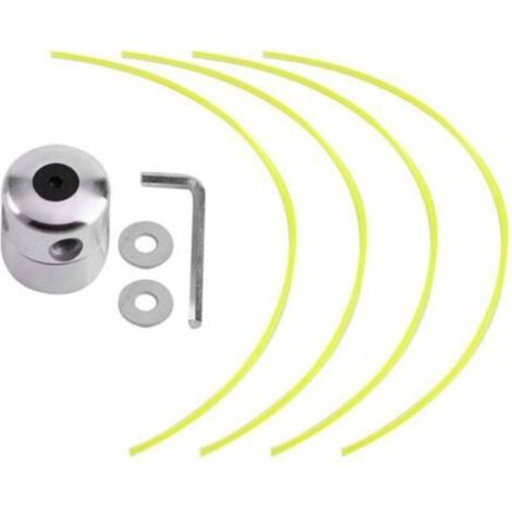 Tête de débroussailleuse de rechange universelle en aluminium avec 4 cordes de désherbage 1 clé 2 rondelles, support tondeuse M10