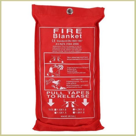 1 Couverture anti-feu Fibre de verre CE EN-1869 Résistance 550-1100 degrés Cuisine Bureau Voiture (1/5)