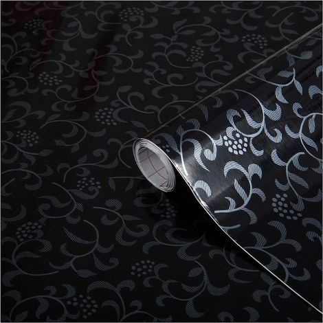 d-c-fix Pellicola Adesiva per mobili Trendyline nero PVC plastica vinile impermeabile decorativa per cucina, armadio, porta carta rivestimento 45 x 150 cm (1/5)