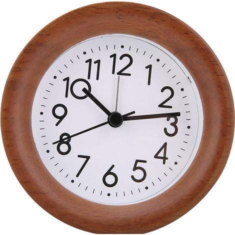1 Réveil Bois Veilleuse Intégrée Design Rond Chêne Naturel Bureau Chambre (1/5)