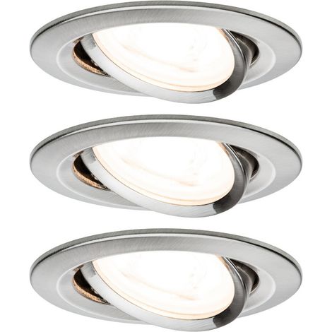 Paulmann 93429 Nova Einbauleuchte 3er Set LED GU10 19.5 W Eisen (gebürstet) (1/4)