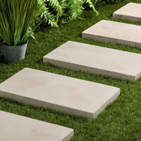 Pas japonais Rectangle Pierre de l'Atlas Beige 61x33x5 cm (à l'unité) - RO'MA NATURE (1/4)