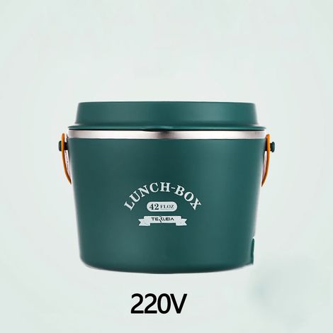 Cuiseur à riz portable (vert, 220 V), 1,2 L, cuve intérieure en acier inoxydable, fonction maintien au chaud intelligente, idéal pour une utilisation au bureau. (1/5)