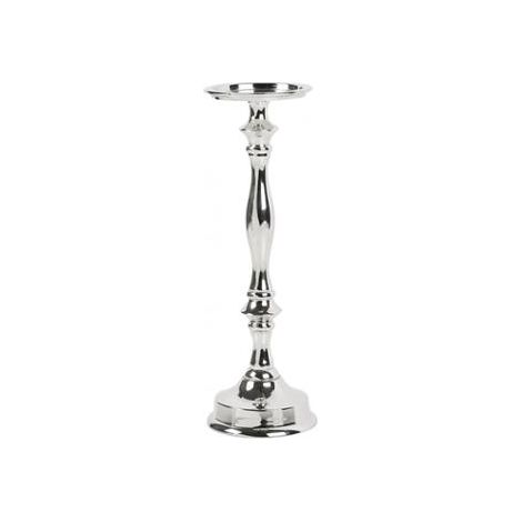 CANDELIERE SINGOLO H27CM ARGENTO IN ALLUMINIO