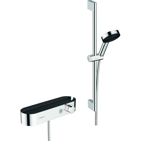 Hansgrohe Pulsify Select - Conjunto de ducha Relaxation con termostato, 3 chorros, con barra 65 cm, cromo 24260000 (1/2)