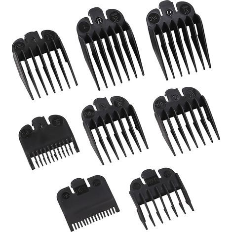 Set di 8 accessori per tagliacapelli, pettine guida in ABS, da 1,5 mm a 25 mm, accessori per il taglio dei capelli, per uso professionale in salone e a casa. (1/5)