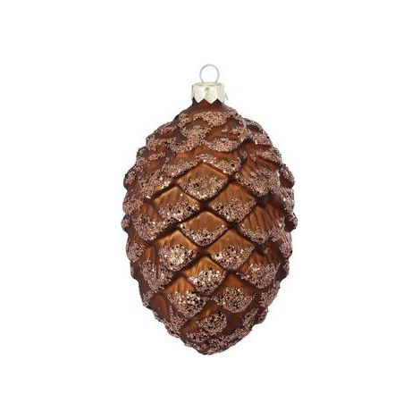 PIGNA DA APPENDERE IN VETRO CON GLITTER ALTA 12,5CM