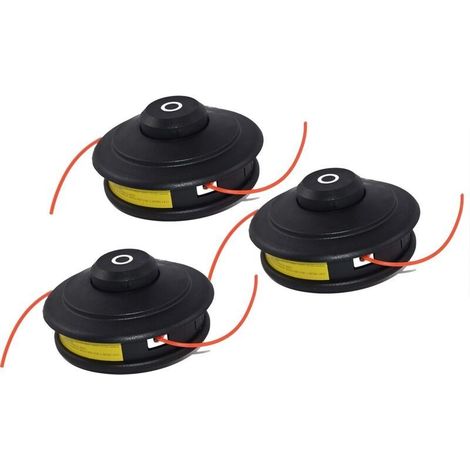 Lot de 3 têtes à double fil à avance automatique pour débroussailleuse Fuxtec - Conception robuste pour une coupe efficace - à installer et à utiliser.