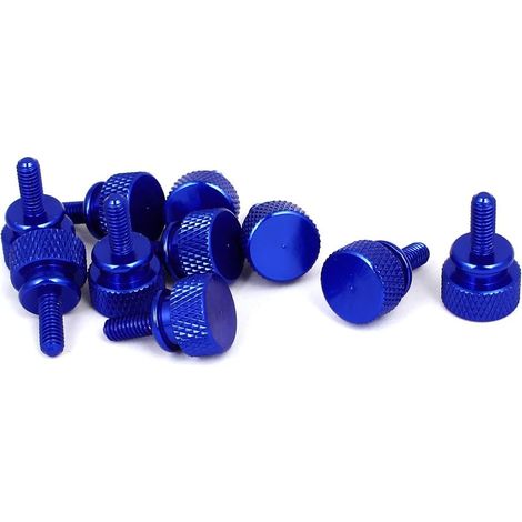 Vis moletées à épaulement M4x10mm bleu royal (lot de 10) pour boîtier d'ordinateur