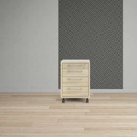 Dmora Kommode auf Rollen, Eichenfarbe, 48,2 x 68,2 x 49,1 cm (1/5)