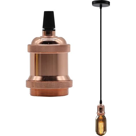 Kit Suspension E27 en Métal avec Câble Tressé en Nylon et Douille (1/5)